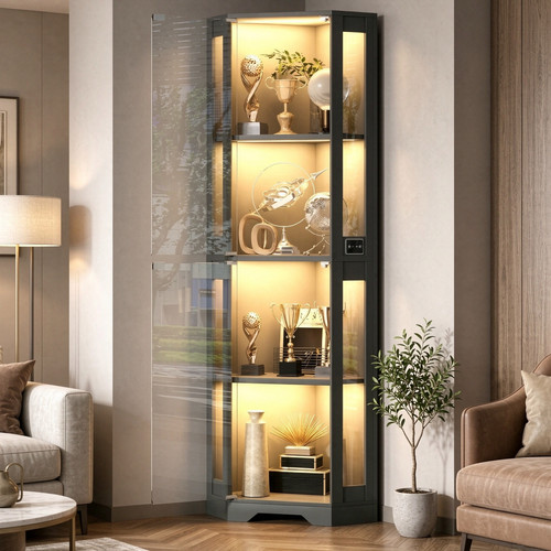 Brottar glass corner display - glass,