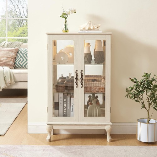 Tier lighted curio cabinet - curio,